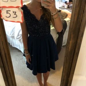 NAVY formal/hoco/prom dress. NEVER WORN.